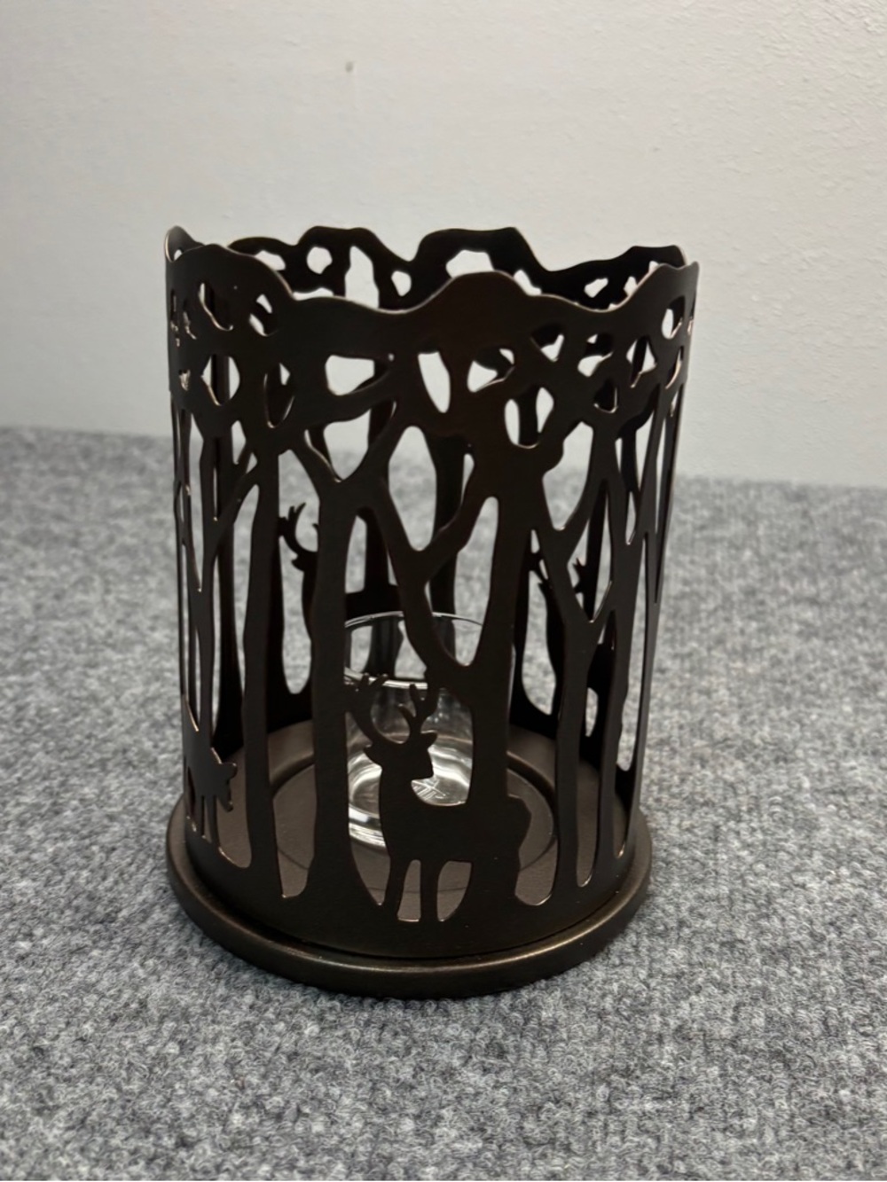 PartyLite Woodland Light Candle Sleeve P91215 Metal Holder Rustic Deer Retired - Picture 6 of 14